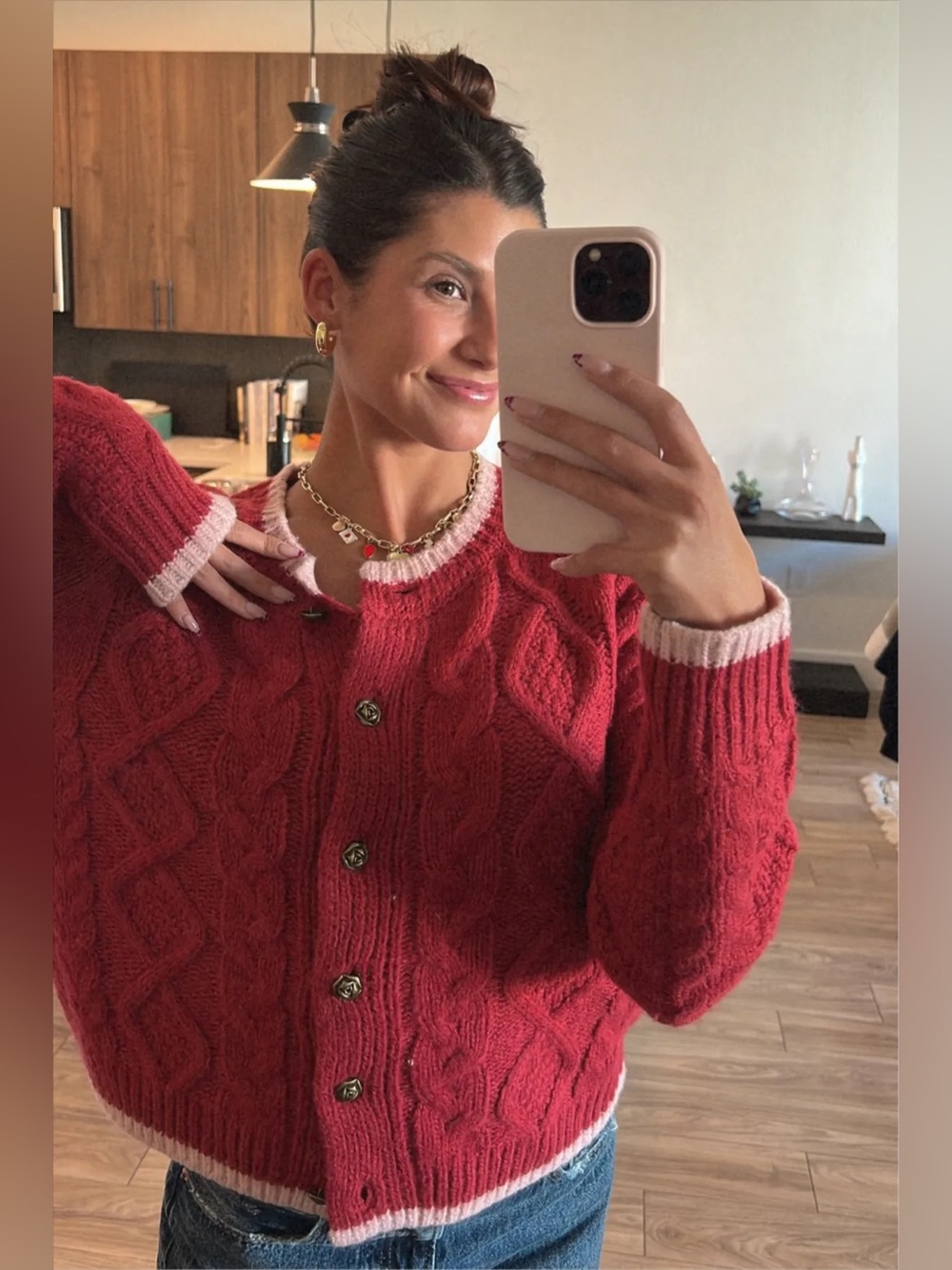 Kimchi Blue Fair Isle Knit Cardigan Sweater Buttons Crewneck Urban Outiffters